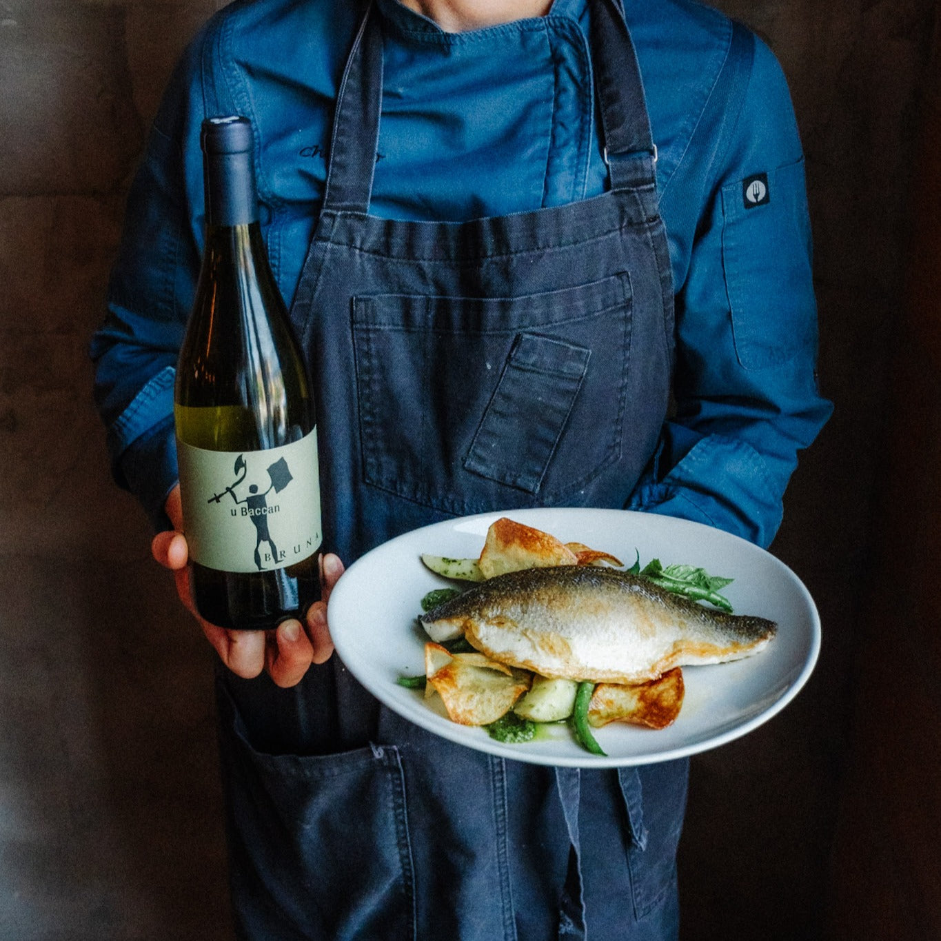 Branzino con insalatina al pesto