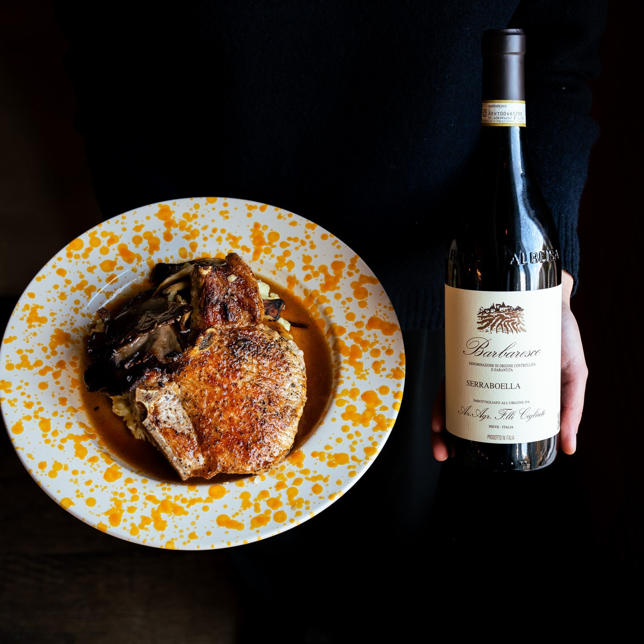 Braciola di Maiale con patate e funghi